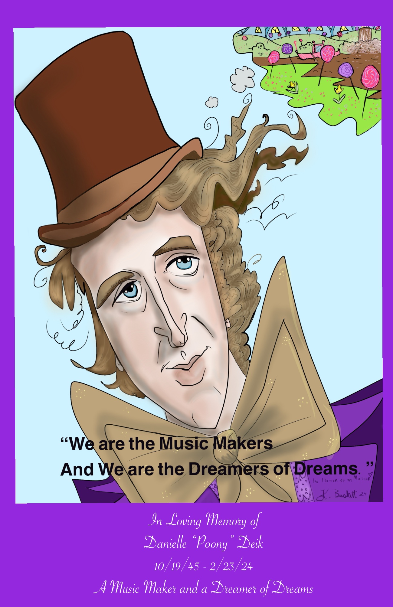 Original artwork by Kathy, drawn in honor of her mother